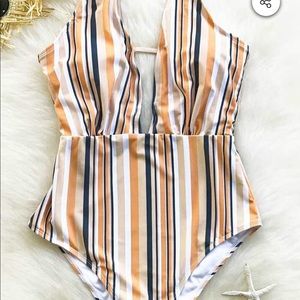 Stripe One Piece Swimsuit
